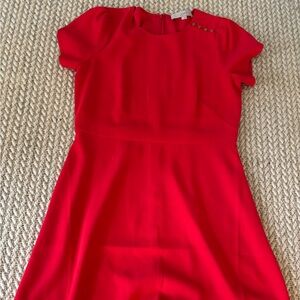 LOFT Vibrant Red Top with Button Detail